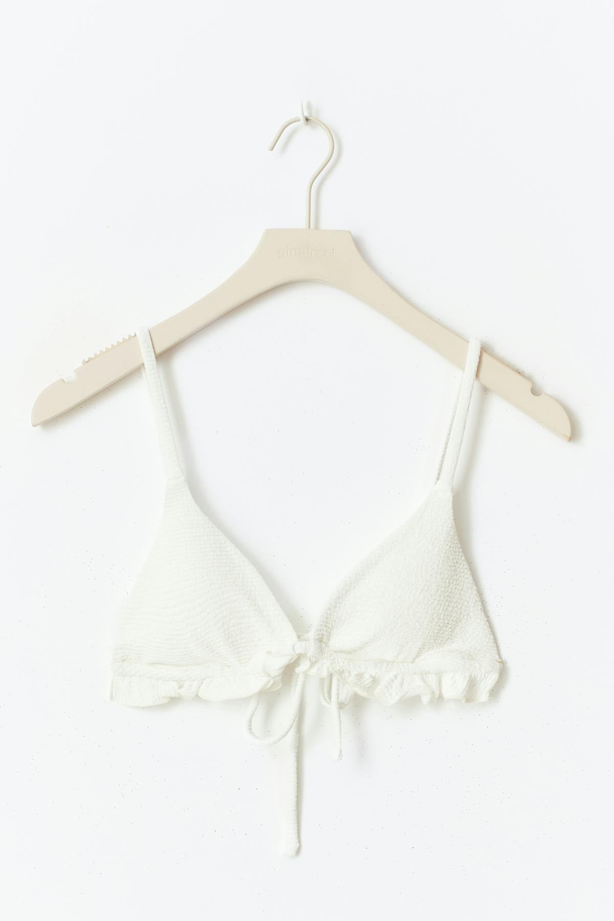 Bikini frill top - Blanc cassé