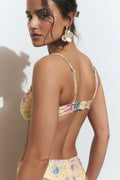 Bikini bandeau - Yellow flower