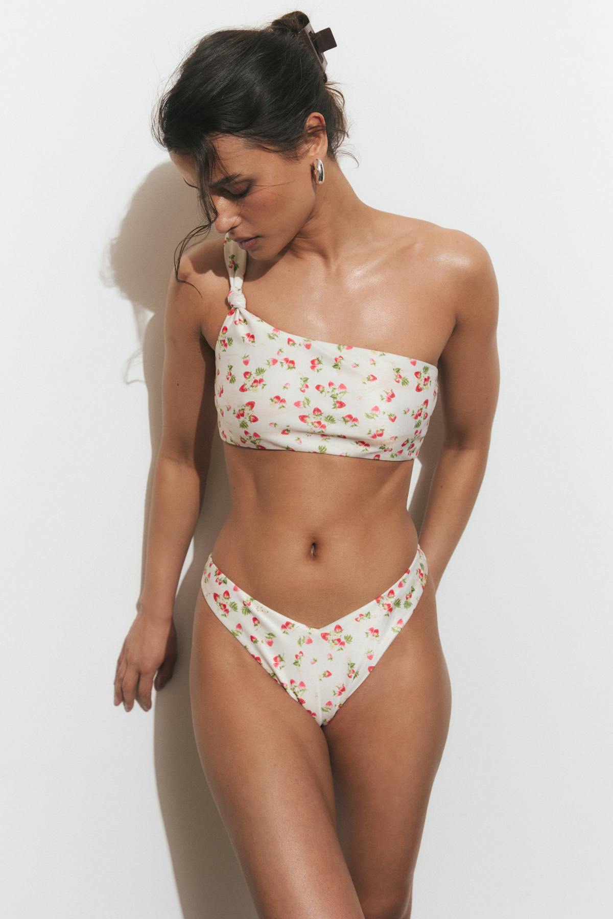 One shoulder bikini top - Noir