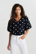 Elina blouse - Black/white dot