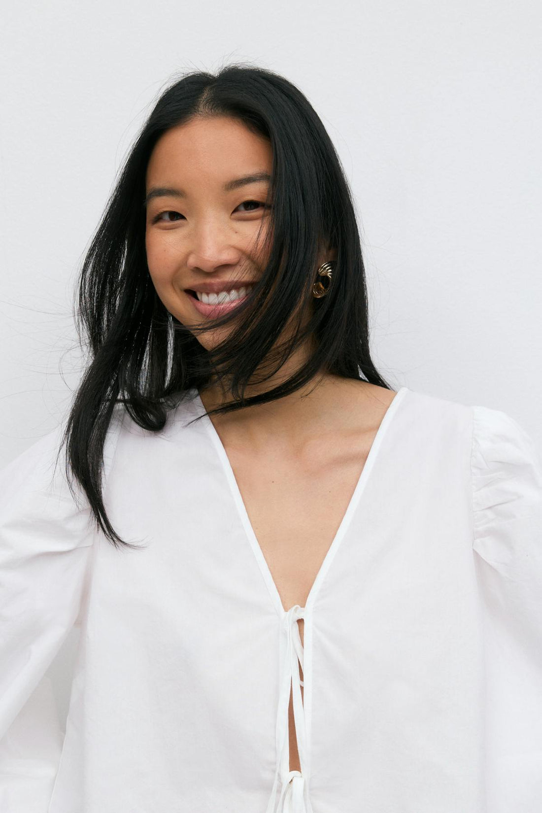 Tie blouse - Blanc