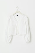 Tie blouse - Blanc