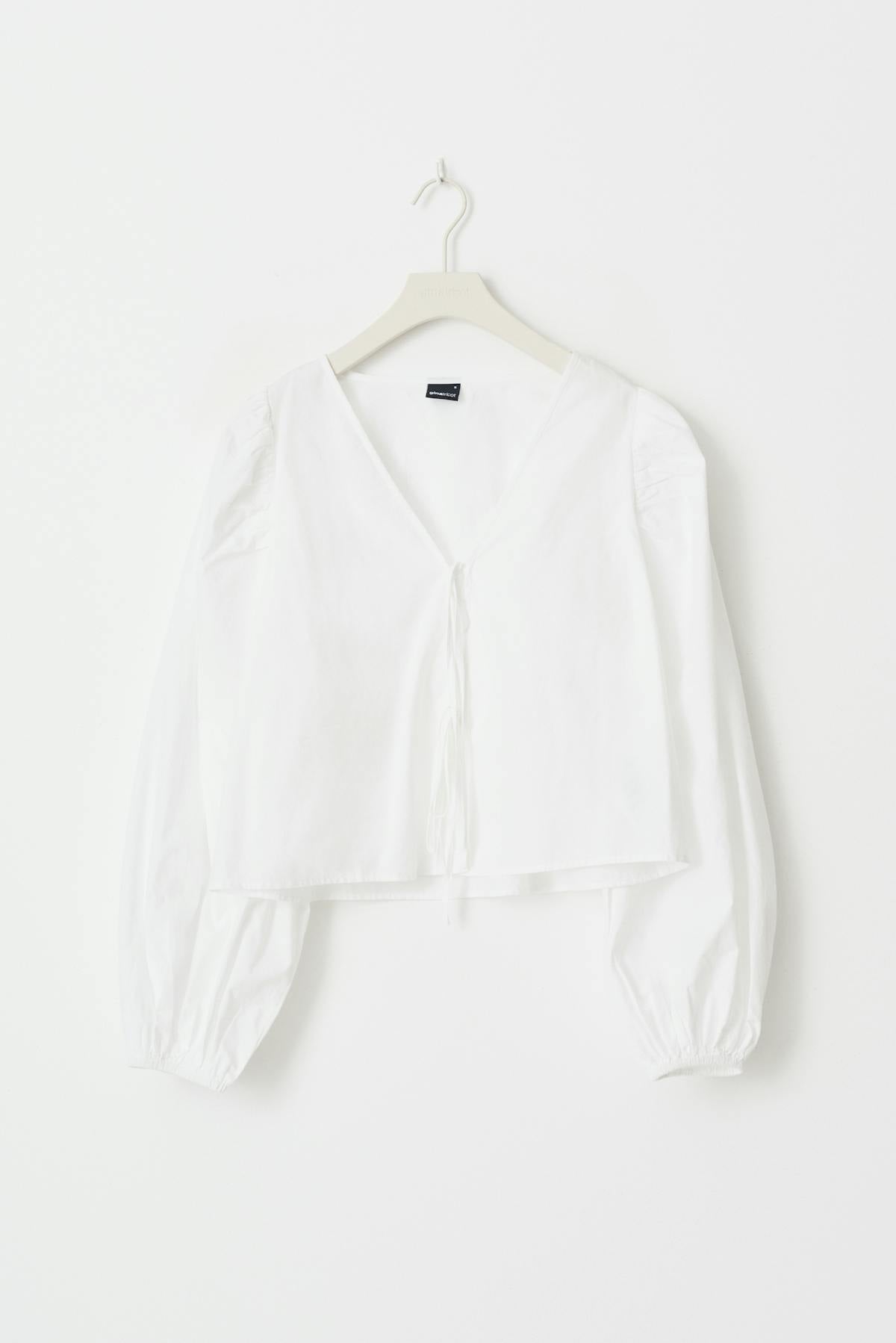 Tie blouse - Blanc