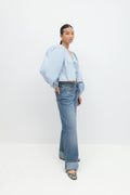 Tie blouse - Bleu