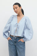 Tie blouse - Blanc