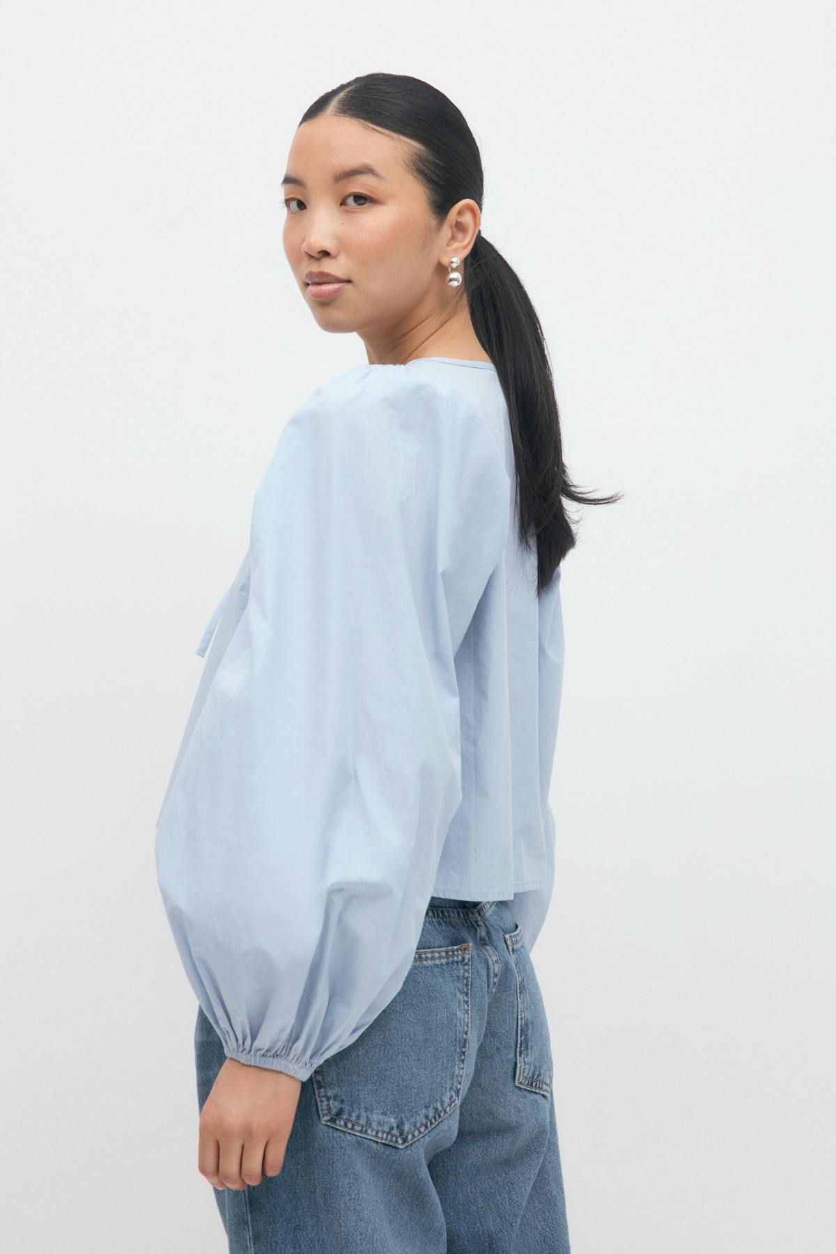 Tie blouse - Bleu