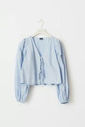 Tie blouse - Bleu