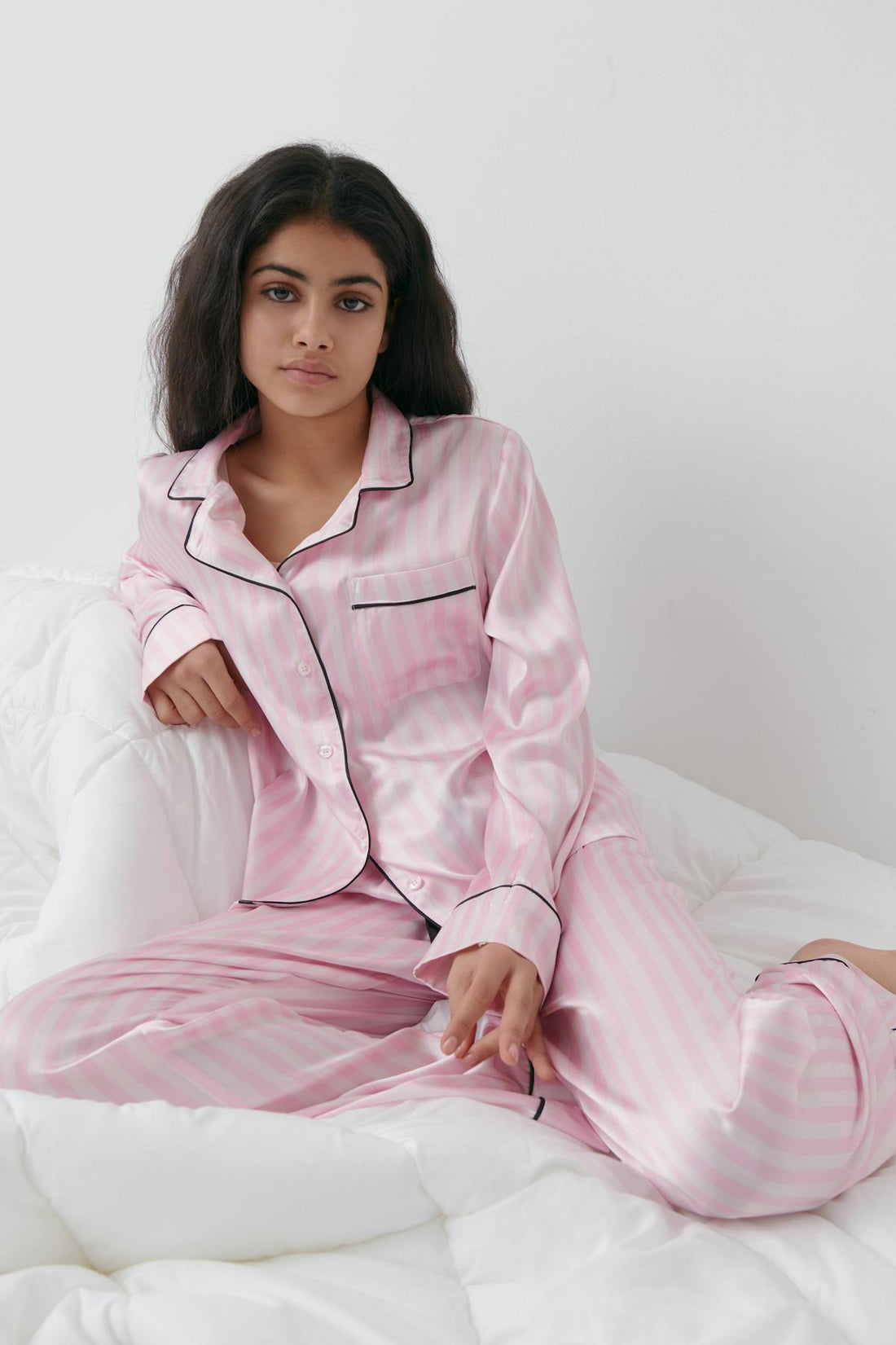 Satin set - Pink stripe