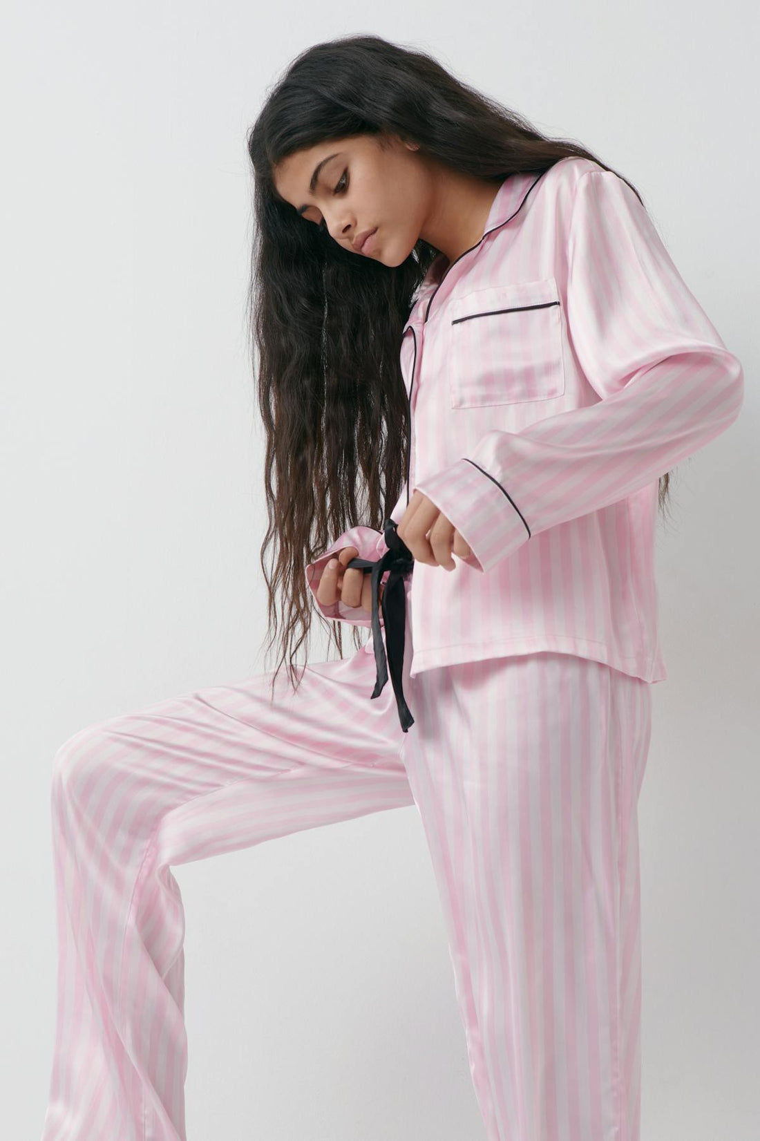 Satin set - Pink stripe