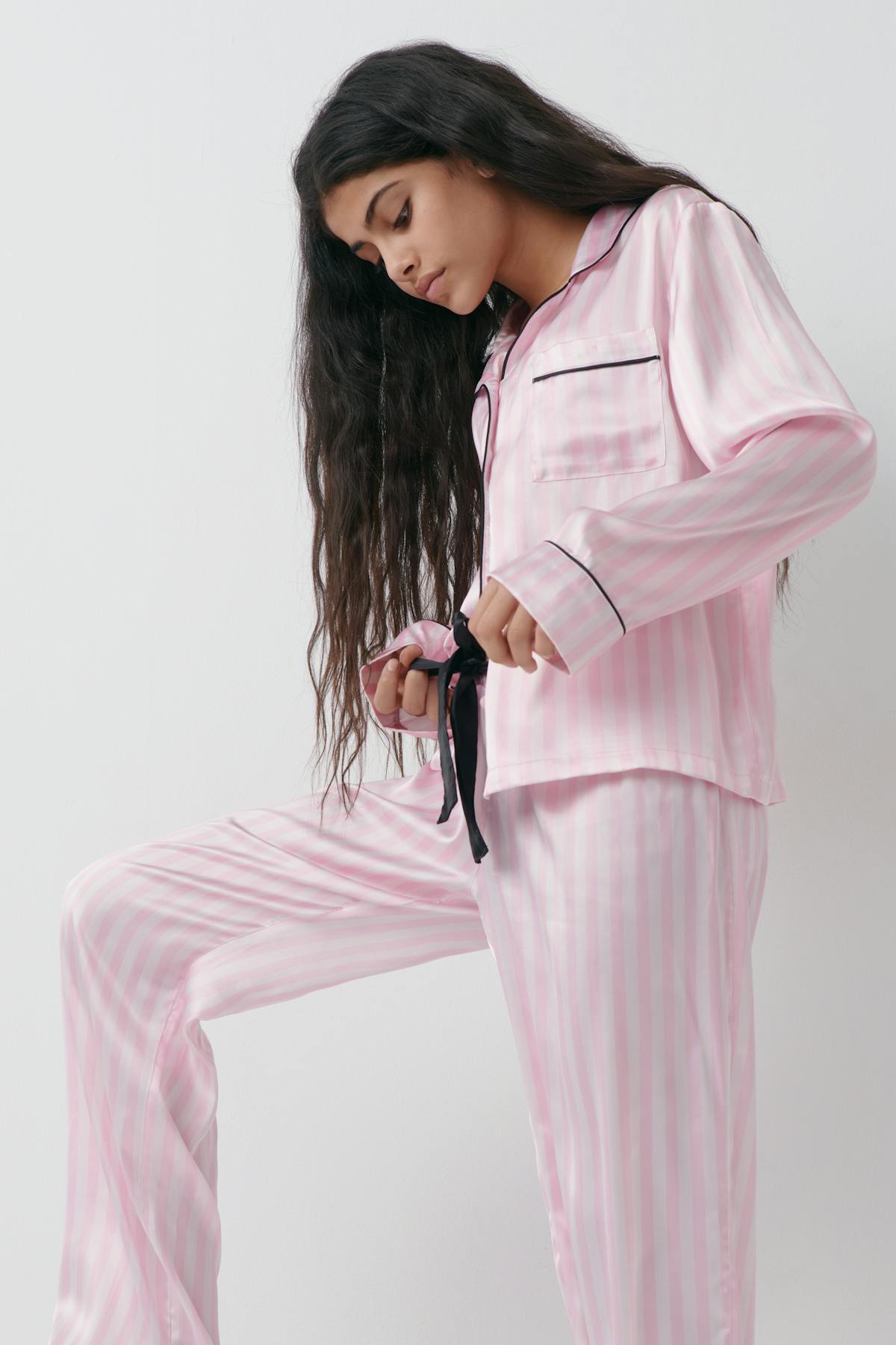 Satin set - Pink stripe