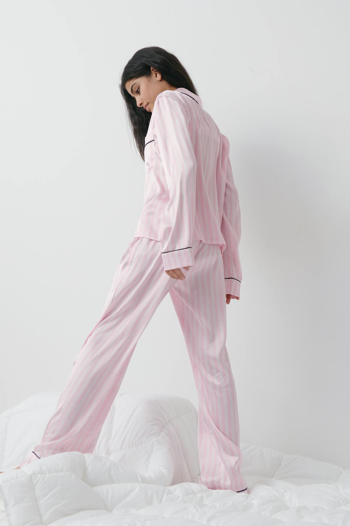 Satin set - Pink stripe
