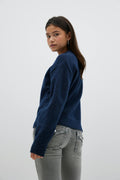 Y knitted star sweater - Bleu marine