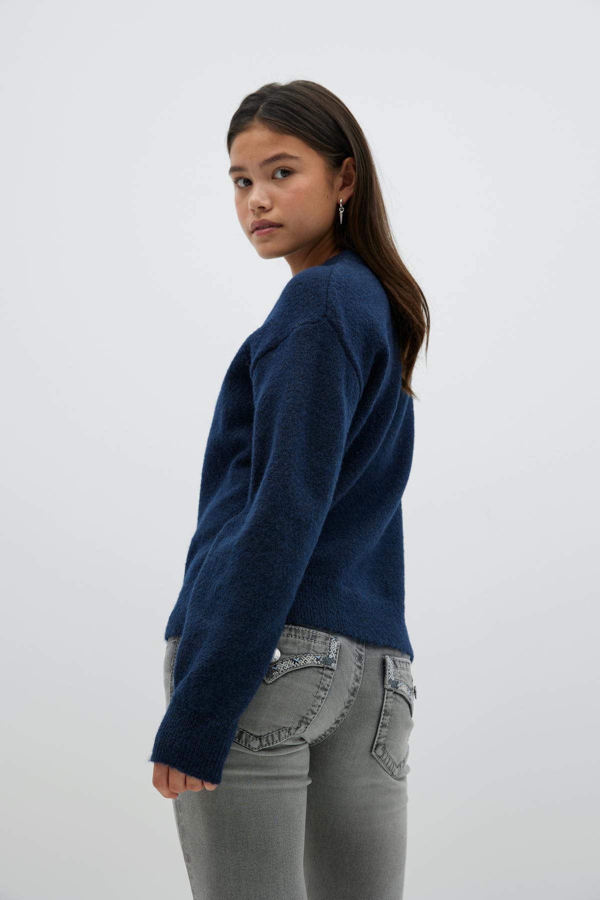 Y knitted star sweater - Bleu marine