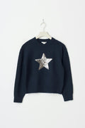 Y knitted star sweater - Bleu marine