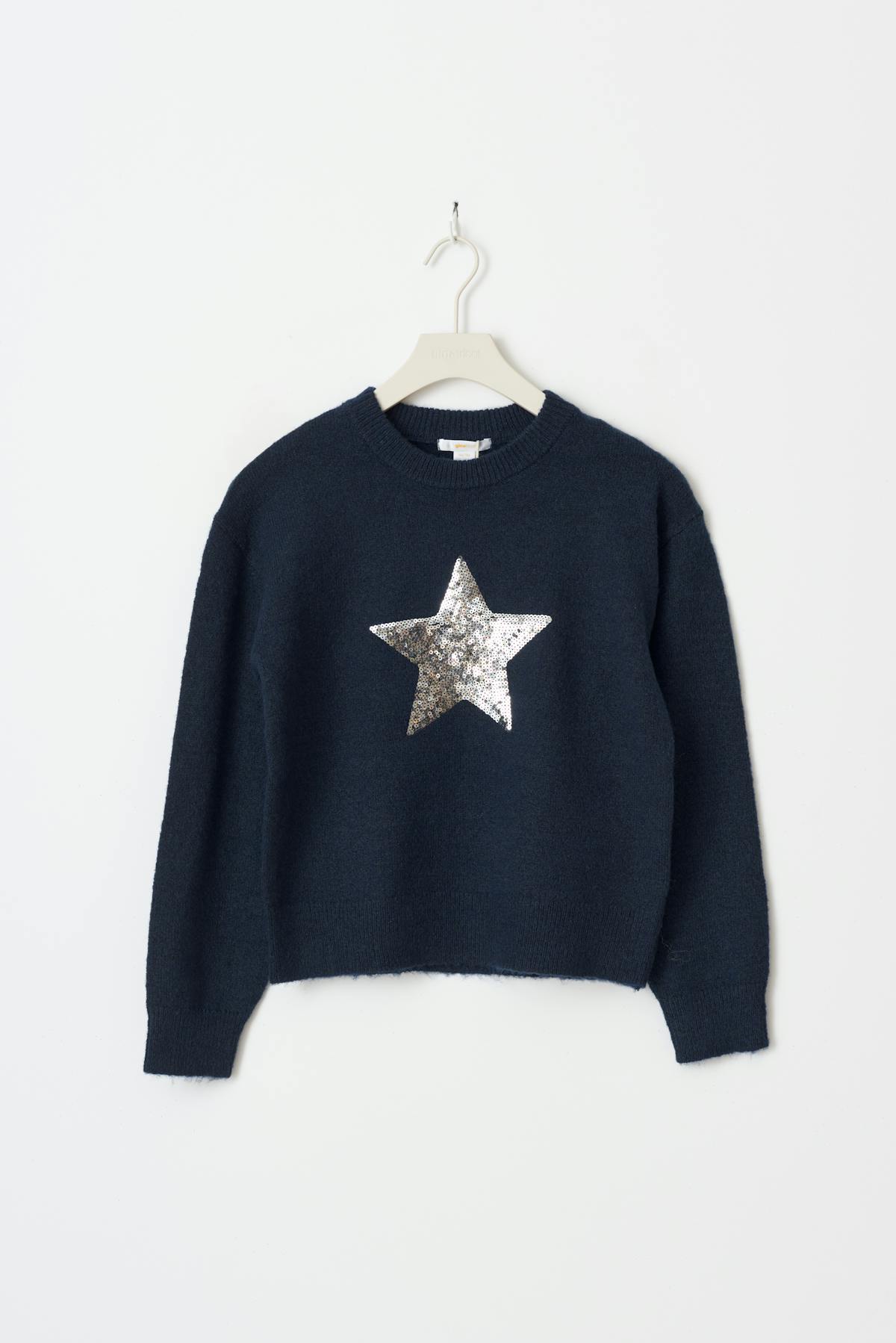 Y knitted star sweater - Bleu marine