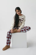 Y bow knitted sweater - Creme