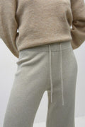 Knitted trousers - Beige melange