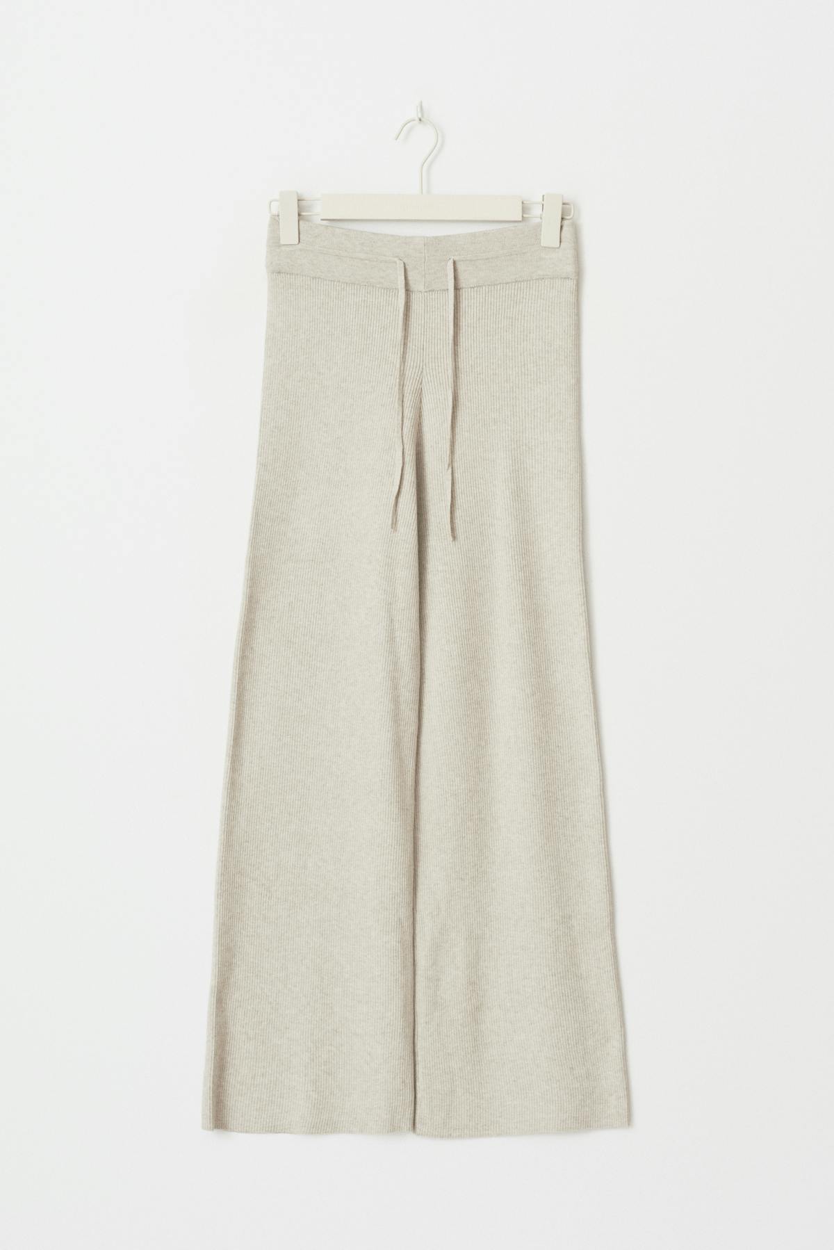 Knitted trousers - Beige melange