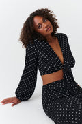 Tie front top - Noir
