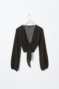 Tie front top - Noir
