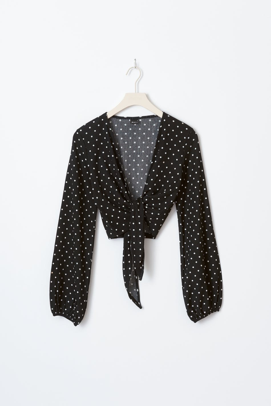 Tie front top - Noir
