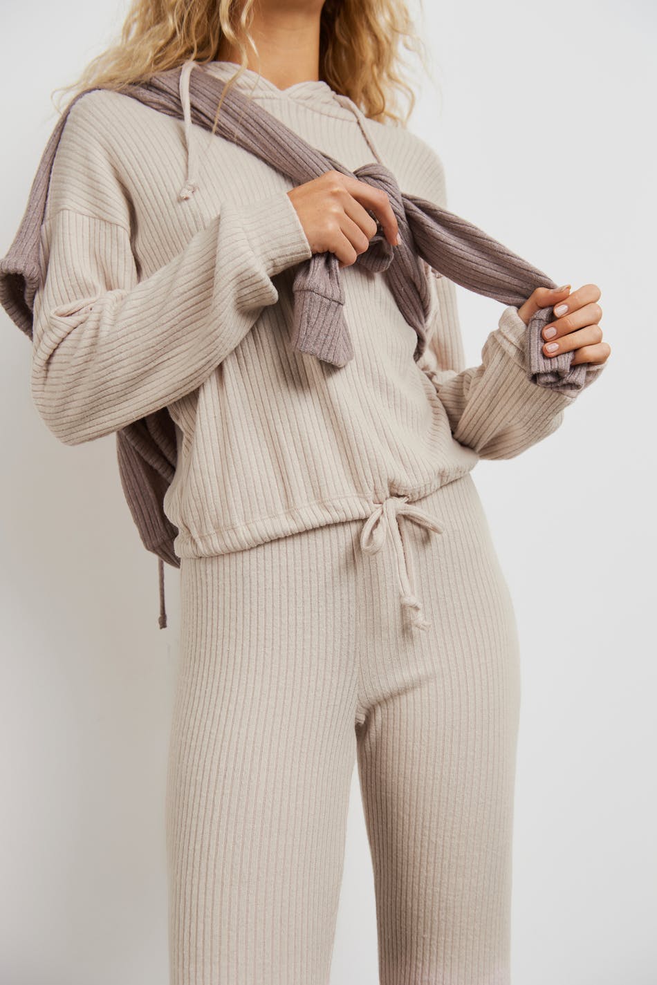 Stina rib trousers - Beige