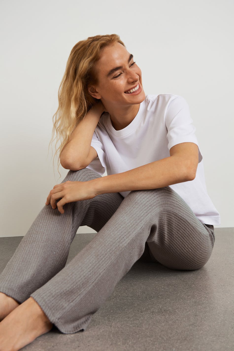 Stina rib trousers - Beige