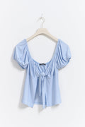 Tie top - Cream dot aop