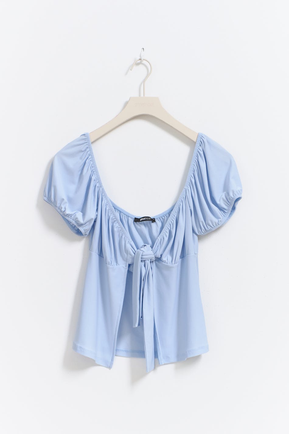 Tie top - Cream dot aop