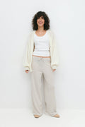 Striped soft trousers - White/blue