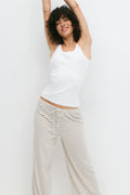 Striped soft trousers - White/blue