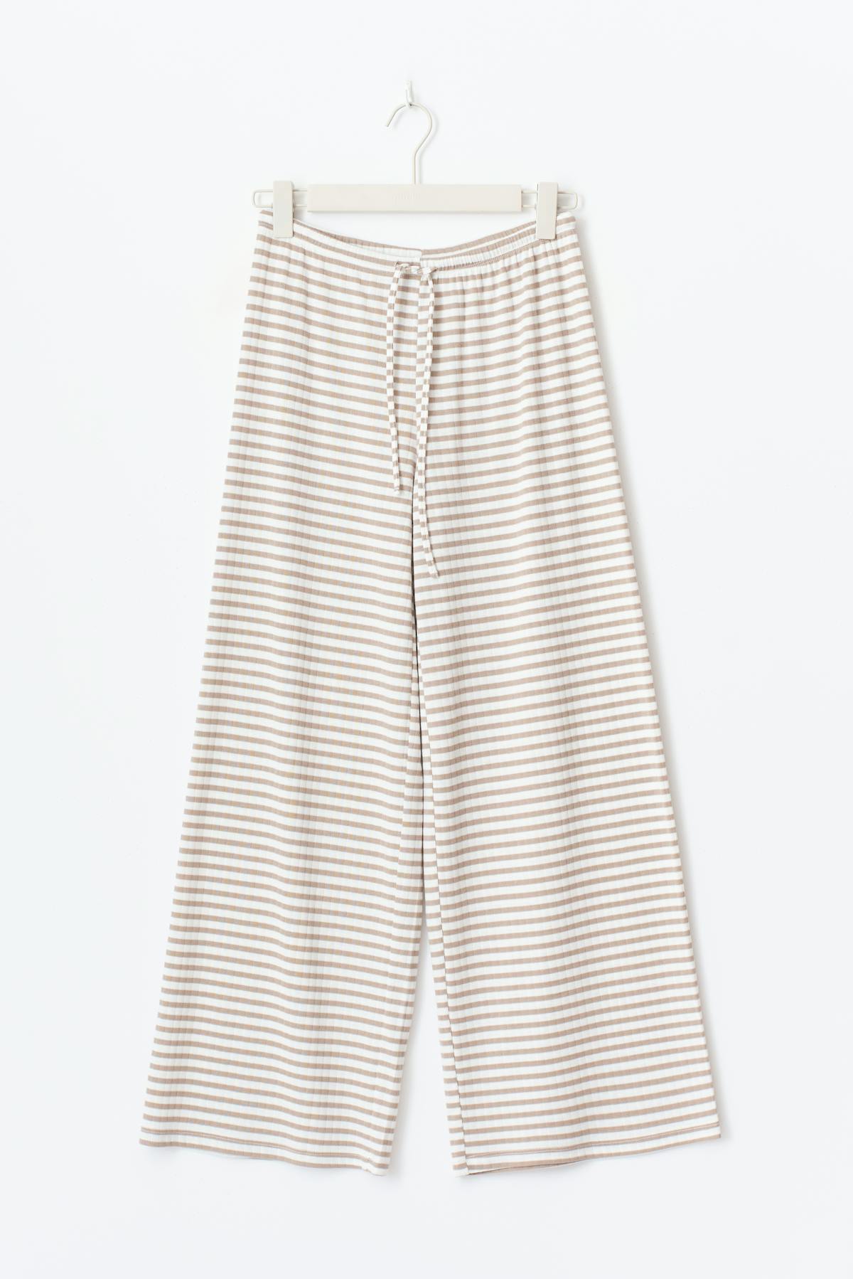 Striped soft trousers - White/blue