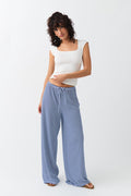 Striped soft trousers - White/red