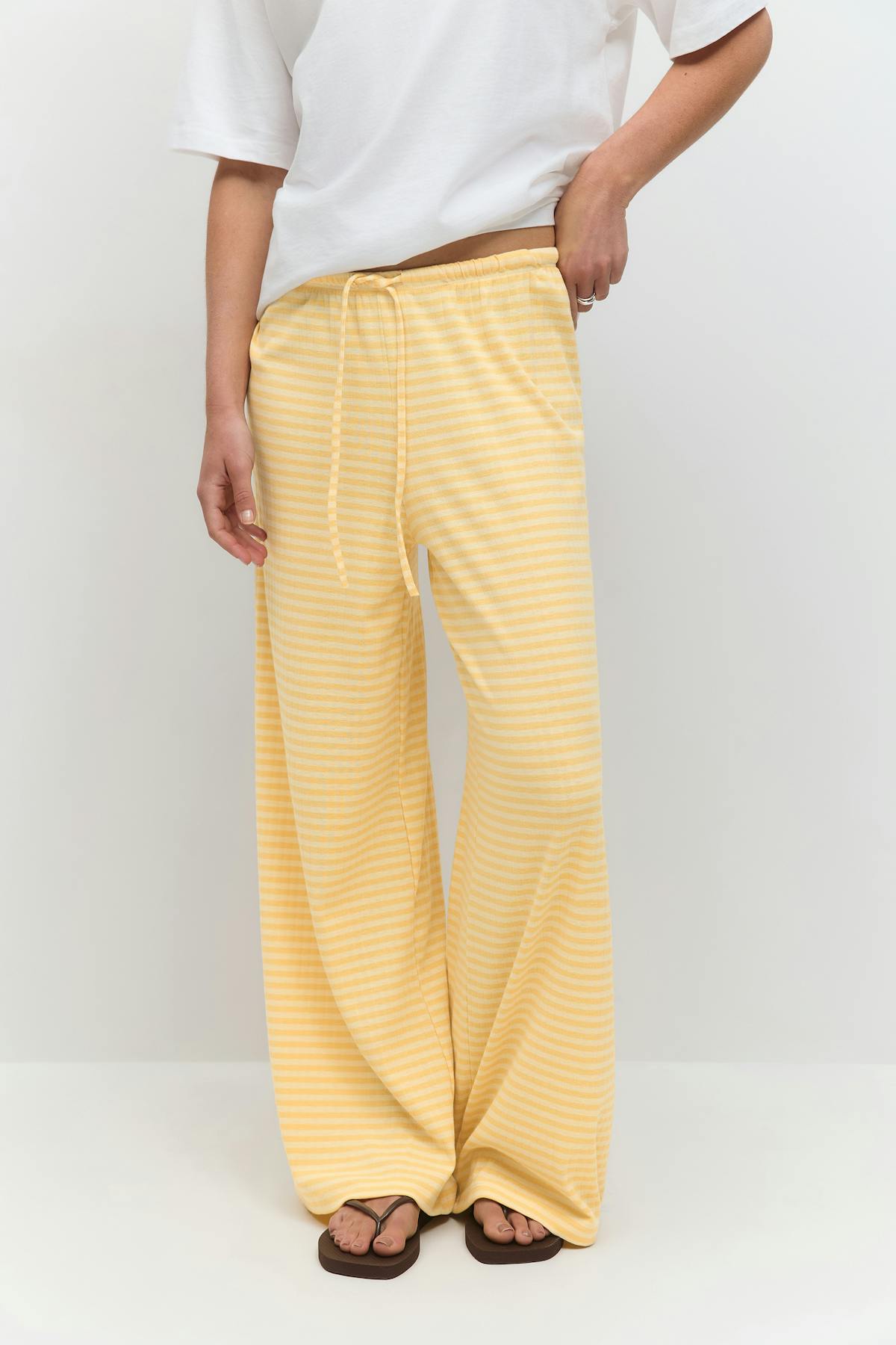 Striped soft trousers - Burgundy/white