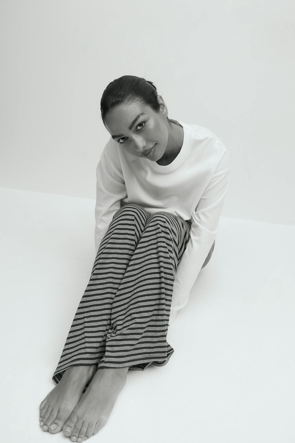 Striped soft trousers - Jaune