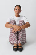 Striped soft trousers - White/red