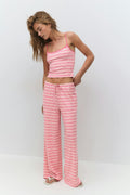 Striped soft trousers - Navy/white
