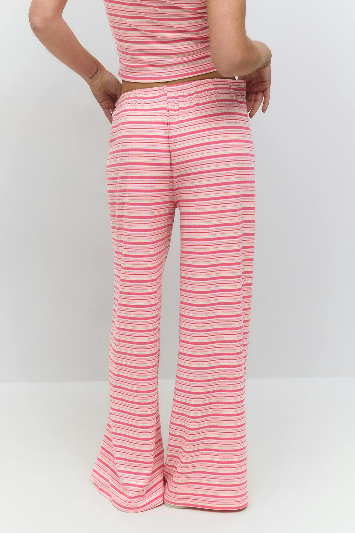 Striped soft trousers - Navy/white