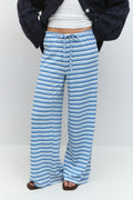Striped soft trousers - Burgundy/white