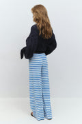 Striped soft trousers - Burgundy/white