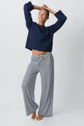 Striped soft trousers - White/blue