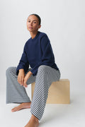 Striped soft trousers - White/blue