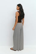 Striped soft trousers - White/beige str