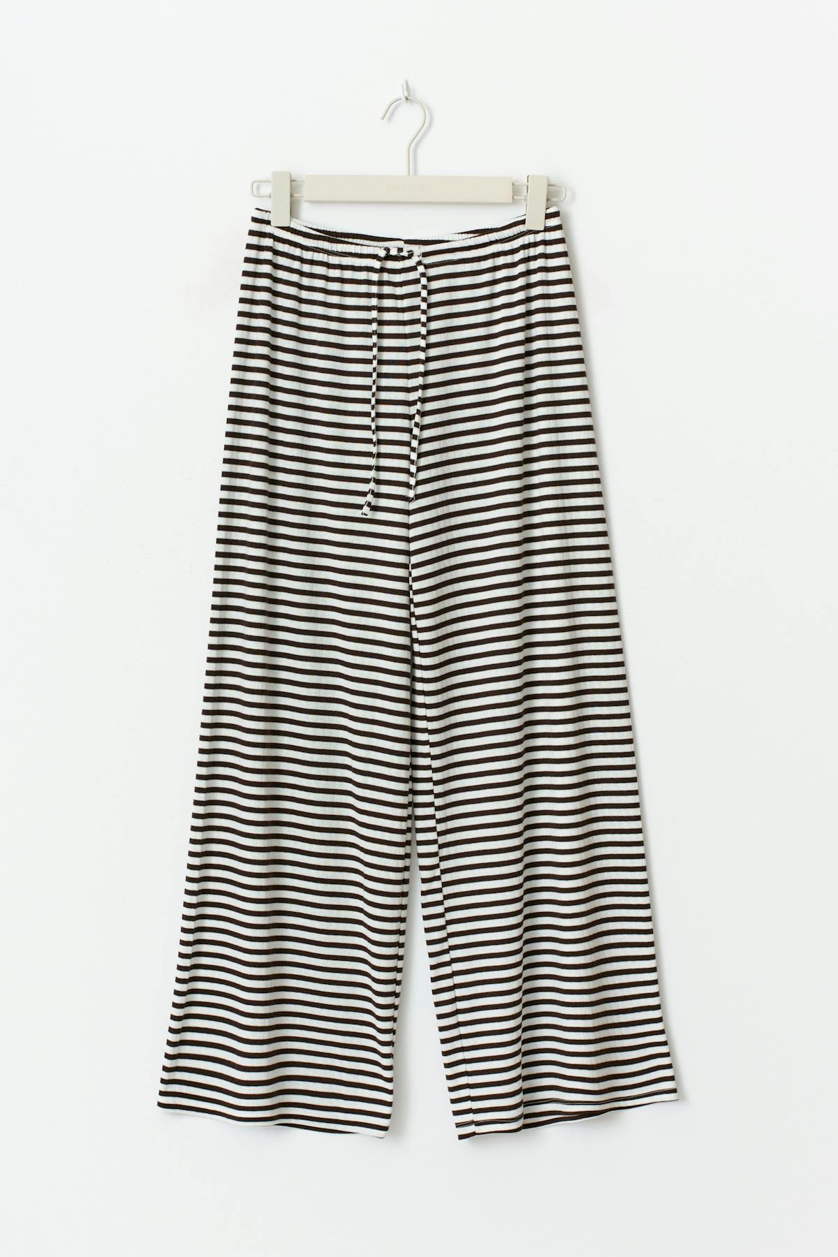 Striped soft trousers - White/beige str