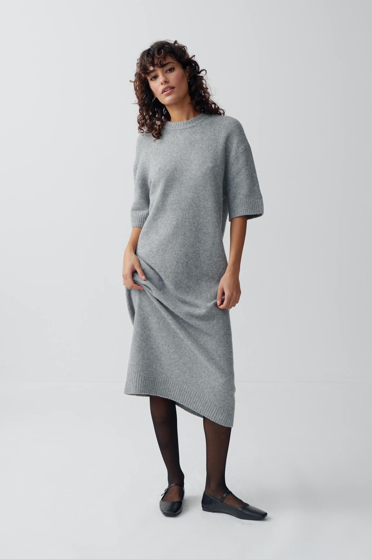 Knitted t-shirt dress - Noir