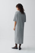 Knitted t-shirt dress - Mid grey mel