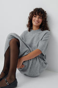 Knitted t-shirt dress - Mid grey mel