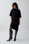 Knitted t-shirt dress - Noir