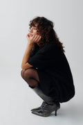 Knitted t-shirt dress - Noir