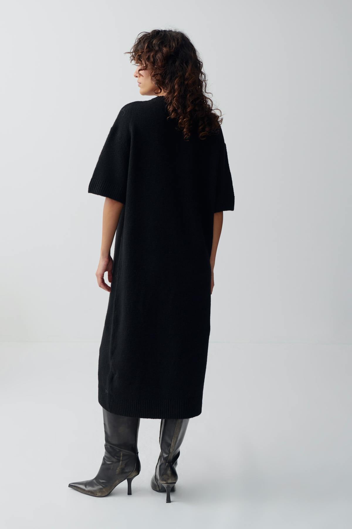 Knitted t-shirt dress - Noir